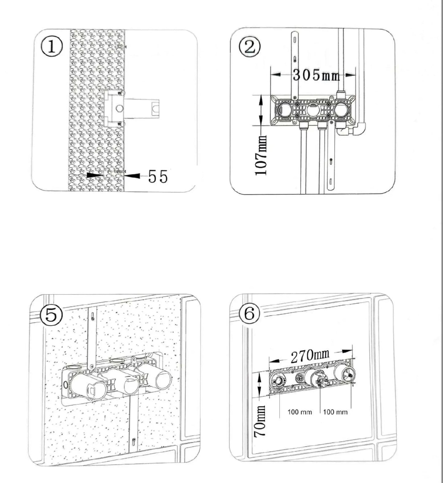 Ensemble de Douche encastré anthracite