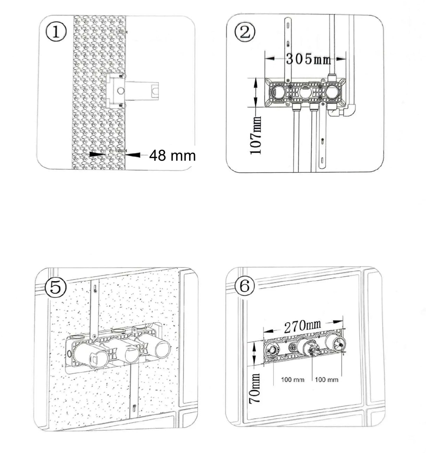 Ensemble de Douche encastré noir mat