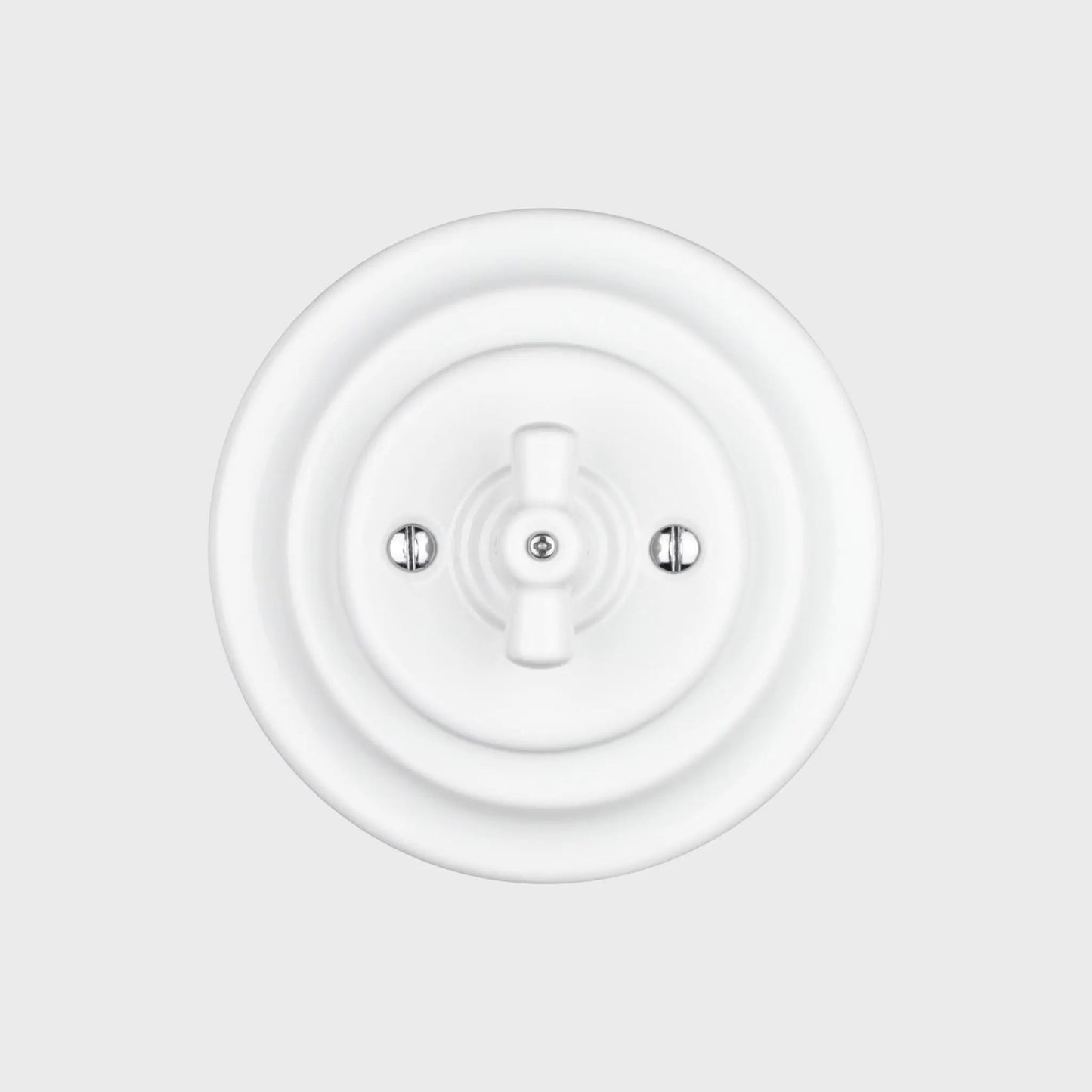 interrupteur rotatif simple céramique blanche