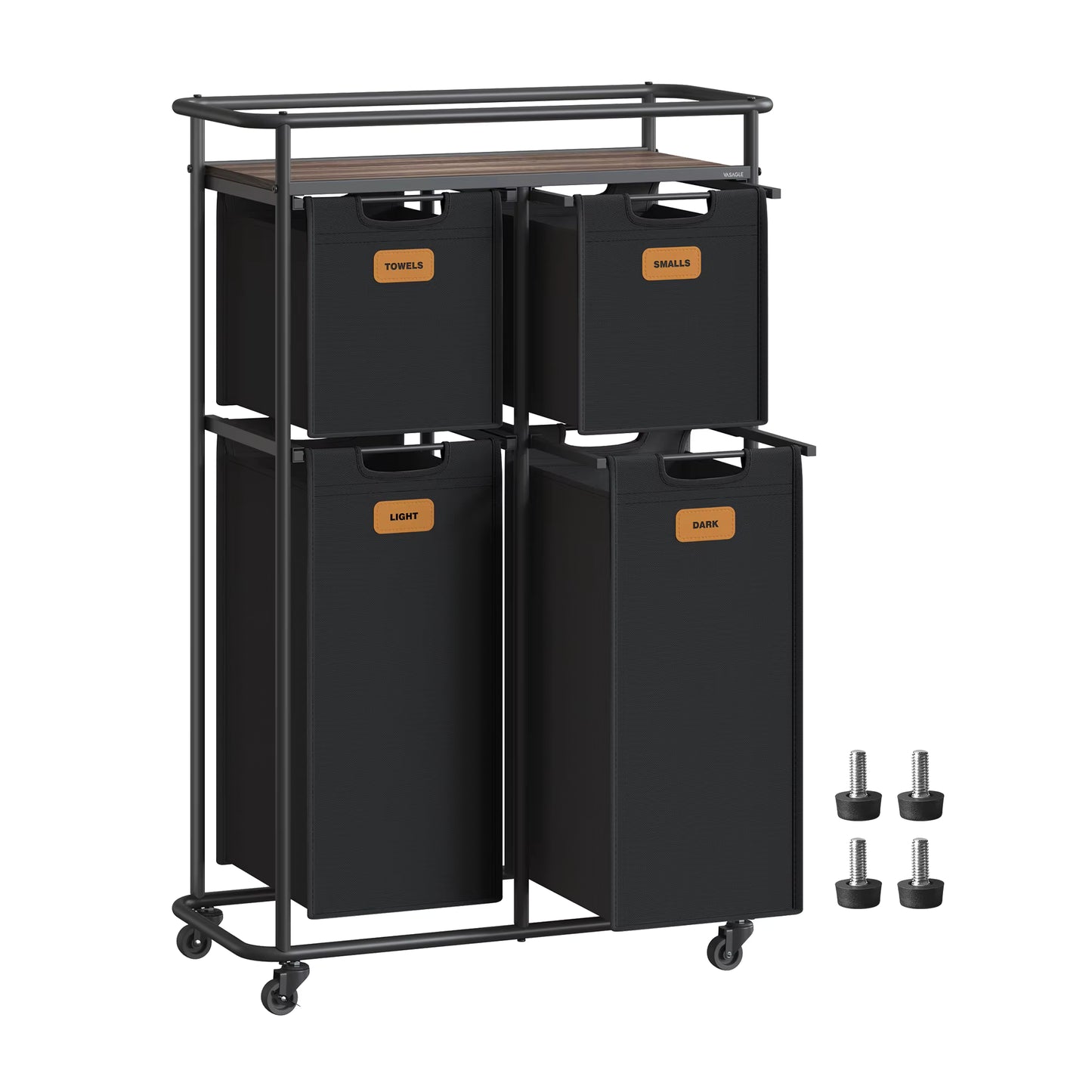 Rangement pour linge sale 150L avec 4 sacs amovibles