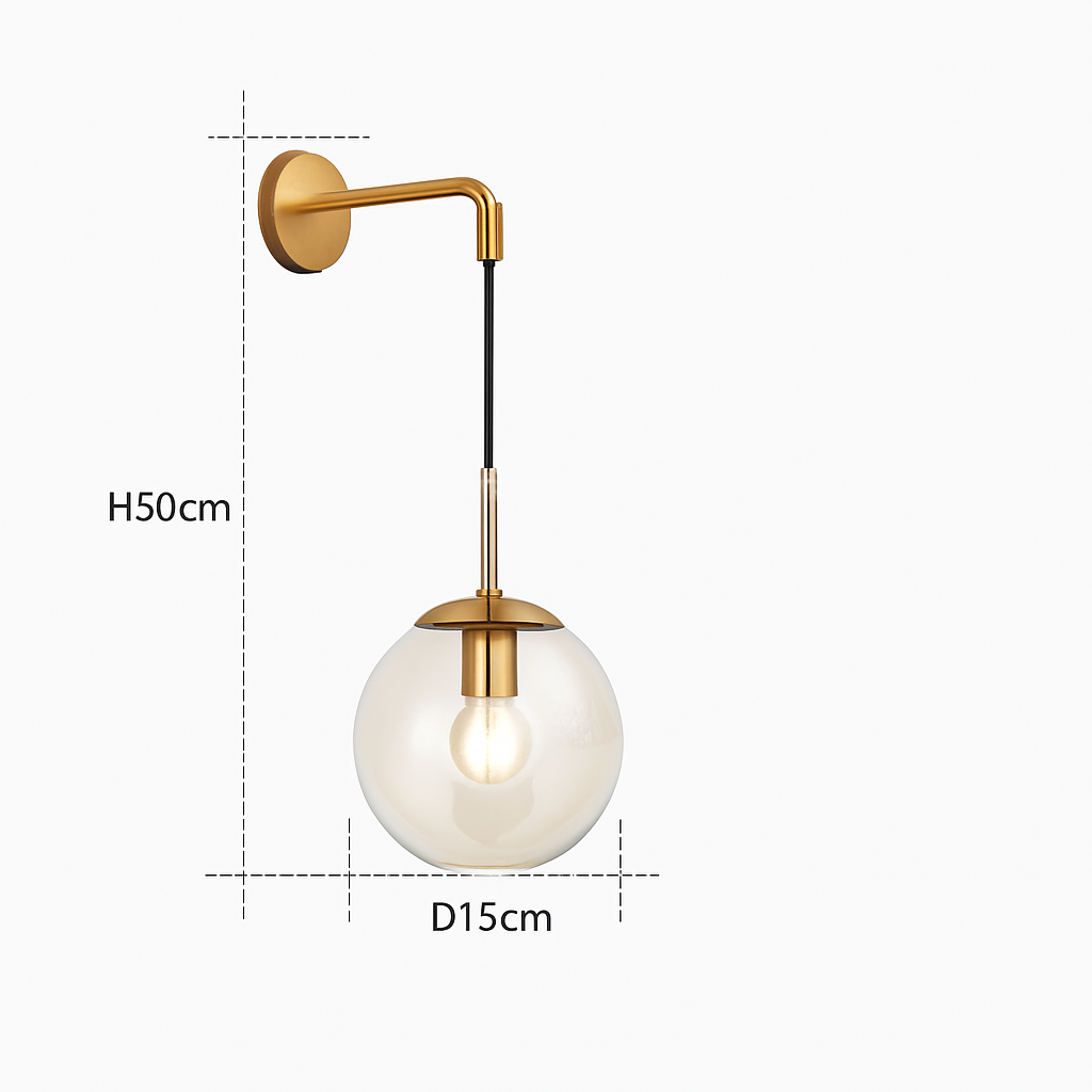 Applique murale boule de verre suspendue GLOBA