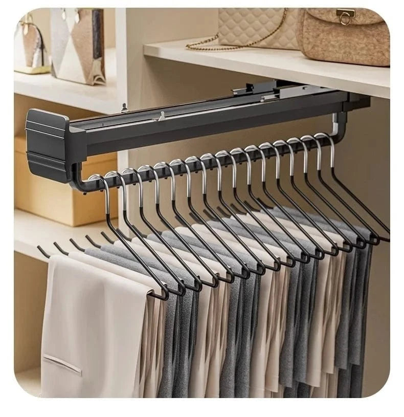 MOD Wardrobe Pull-out Retractable Hanger Telescopic Clothe Hanging Rod Hanging Trousers WardrobeStorage and Pull-out Clothes Hanger