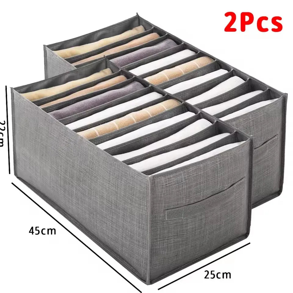Boîte de rangement pour sous-vêtements et vêtements Gris L - 2 PCS