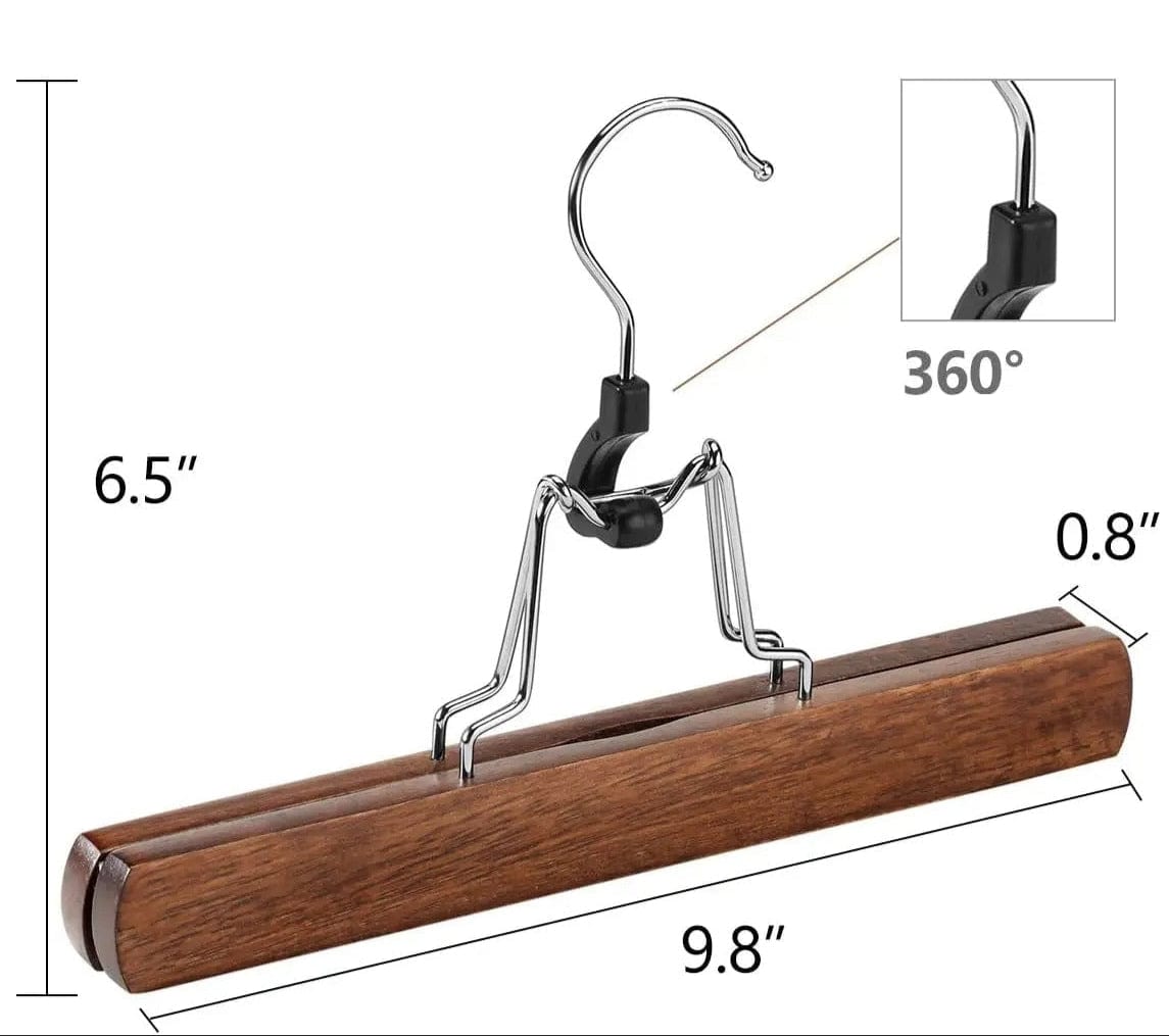 Cintre pince pantalon en bois antidérapant – lot de 5 à 30 pièces