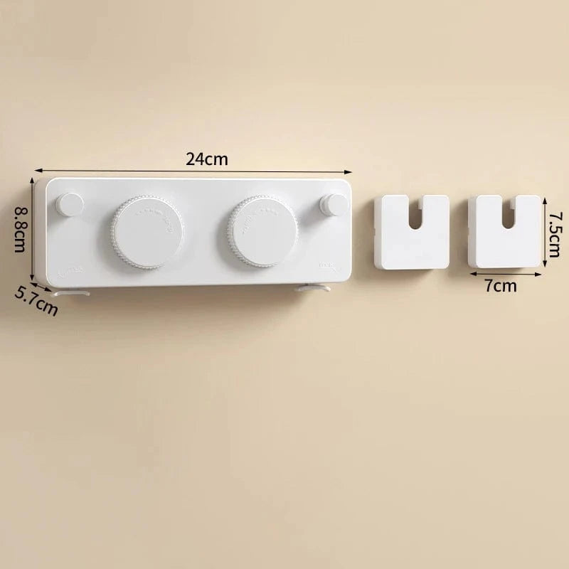 Corde à linge rétractable solide double intérieure & extérieure Blanc