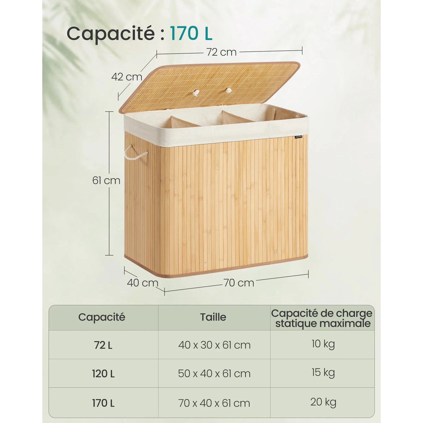Grand panier à linge - Panier à linge avec couvercle pour un rangement facile et pratique - Aéraly