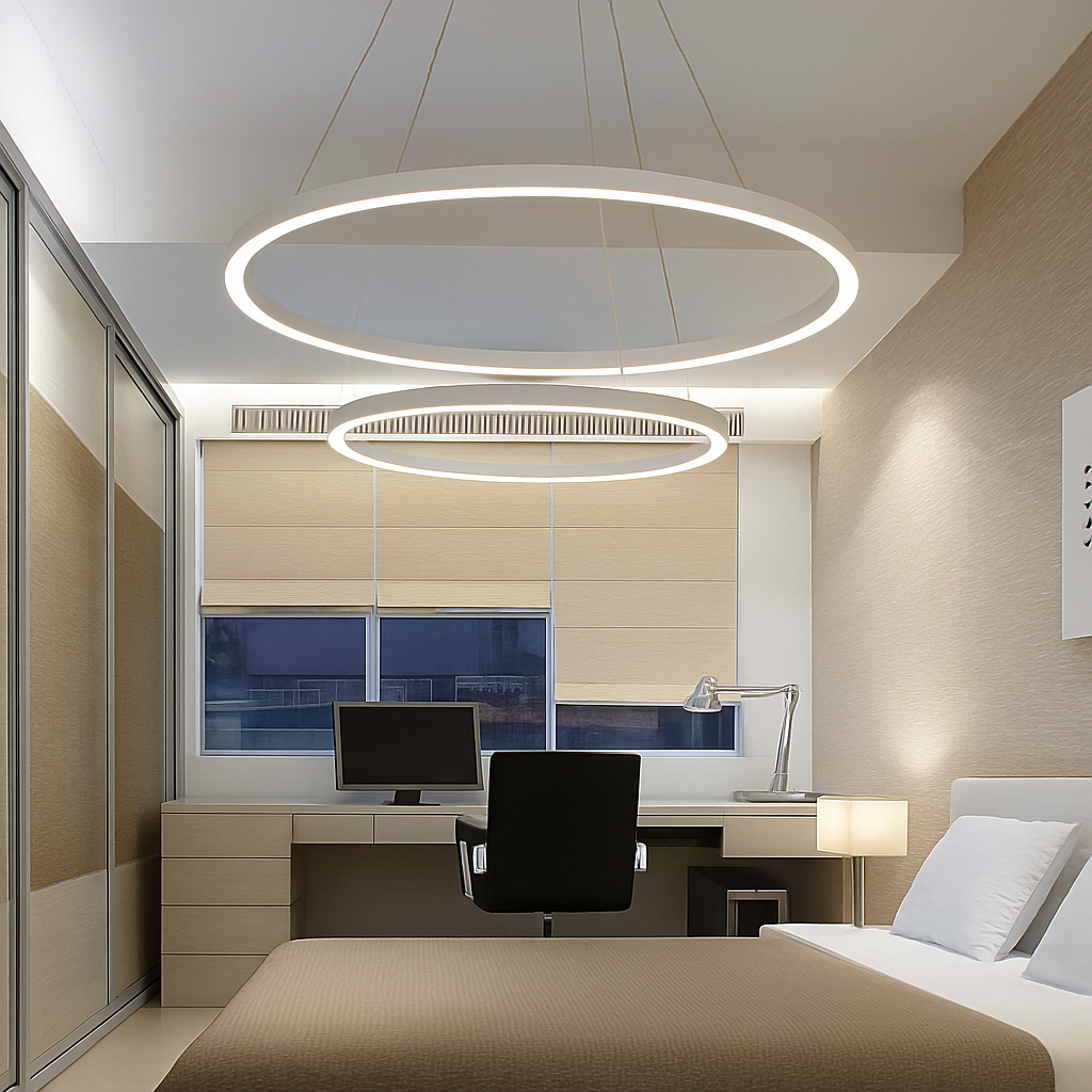 Lustre design anneaux imbriqués LED ANELLO