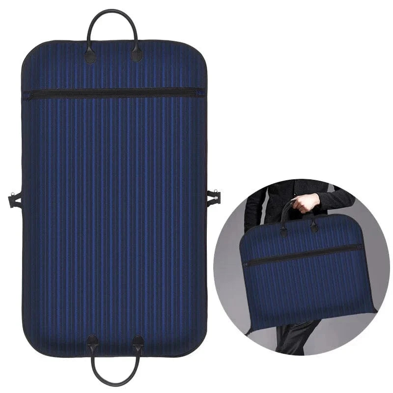 MOD Garment Bags Oxford Cloth Striped Clothes Dust Cover Dress Protection Case Dustproof Suit Pack Suit Storage Handbag Blue / 100X60cm