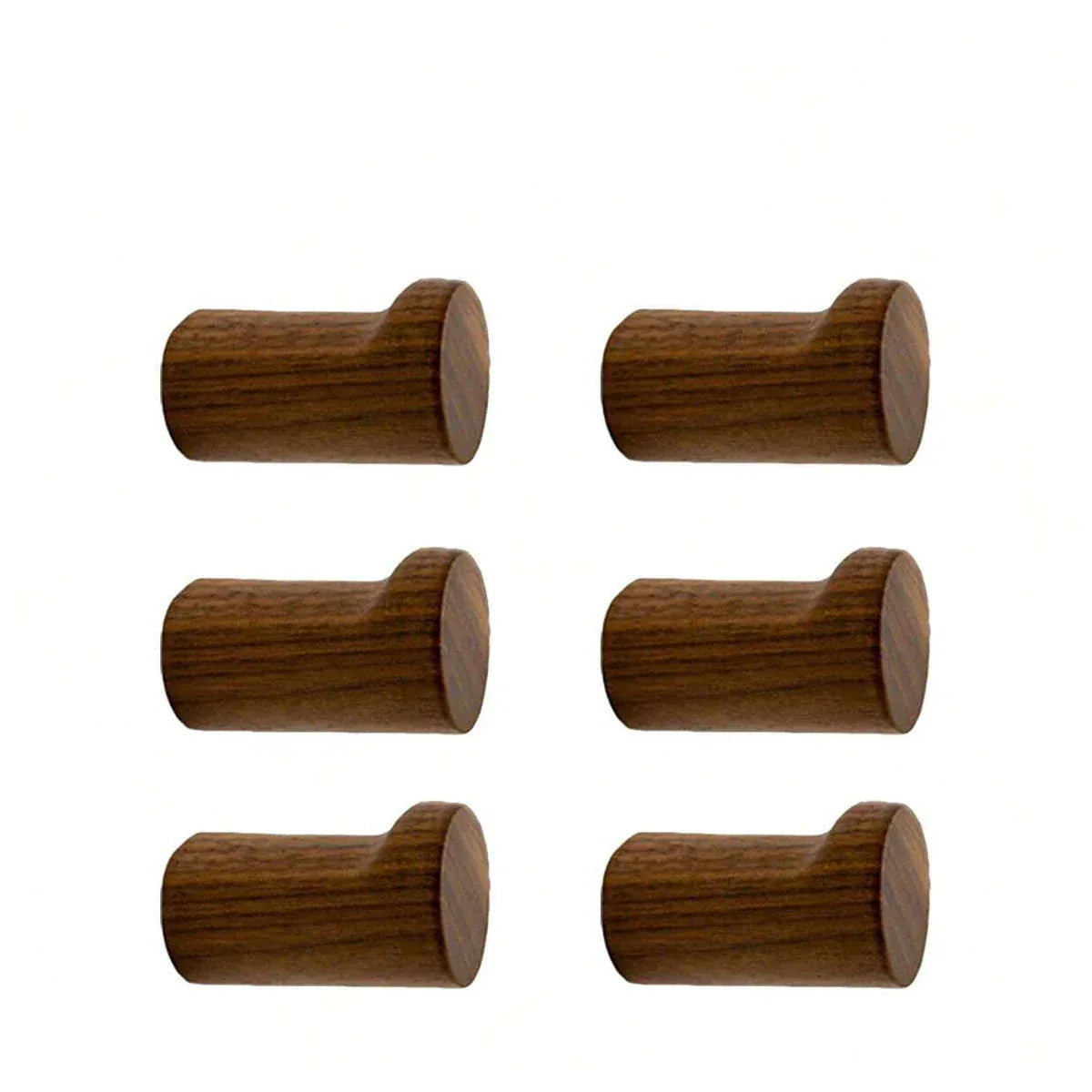 Patère murale vintage bois noyer 6 PCS