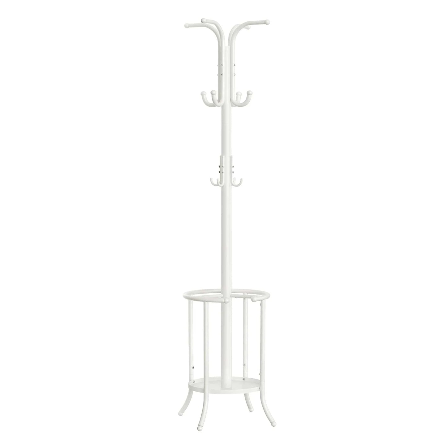 Porte-manteau sur pied avec porte-parapluie en métal noir Blanc