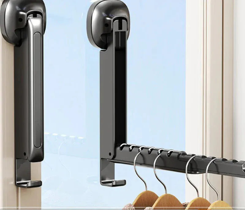 Porte-vêtements mural pliable ventouse - simplifient le séchage de votre linge 2PCS Noir