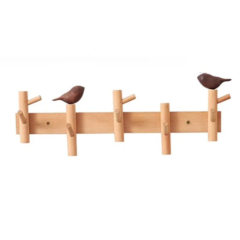portemanteau bois mural - pour un rangement stylé et pratique 5 Crochets - Bois 3