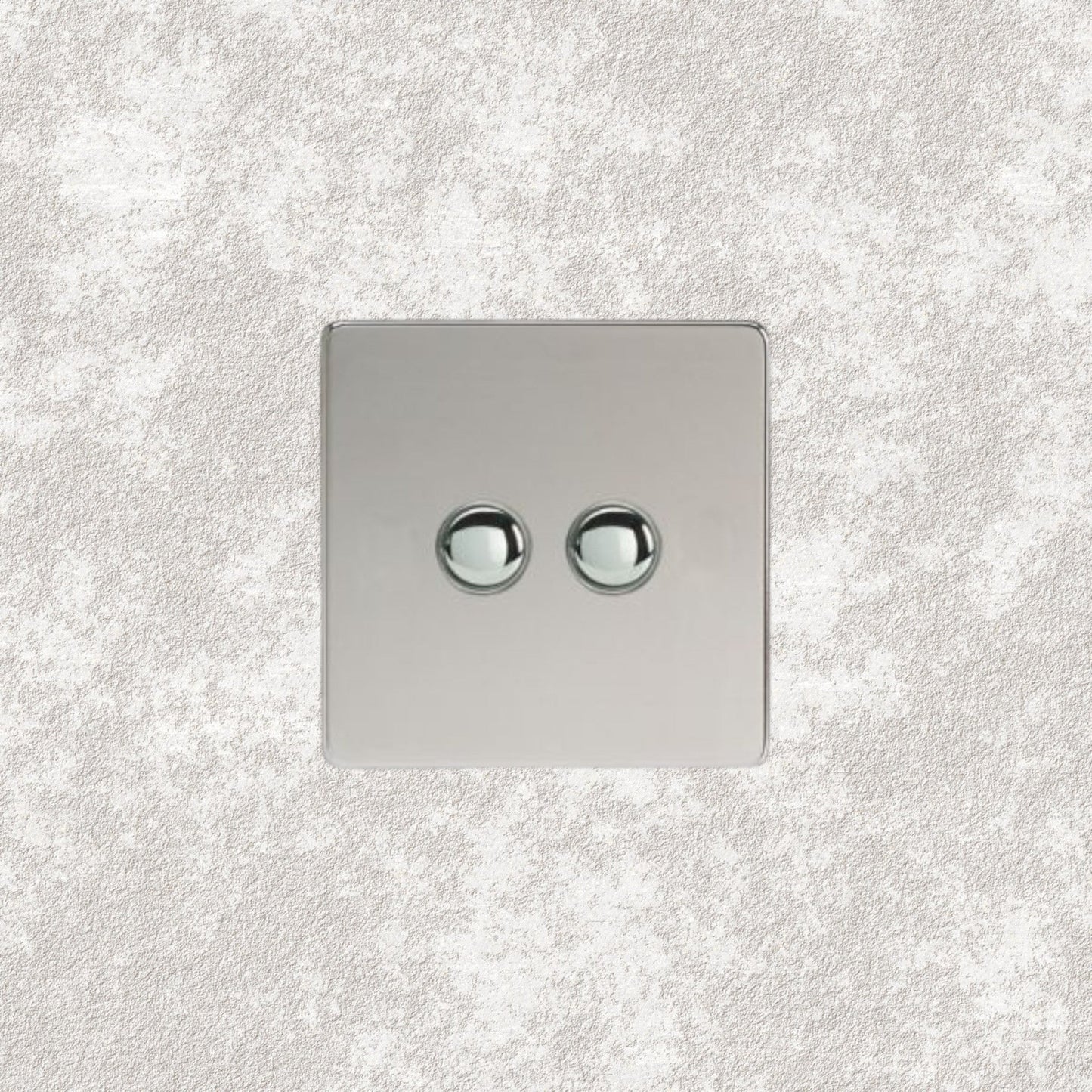 bouton poussoir double chrome miroir