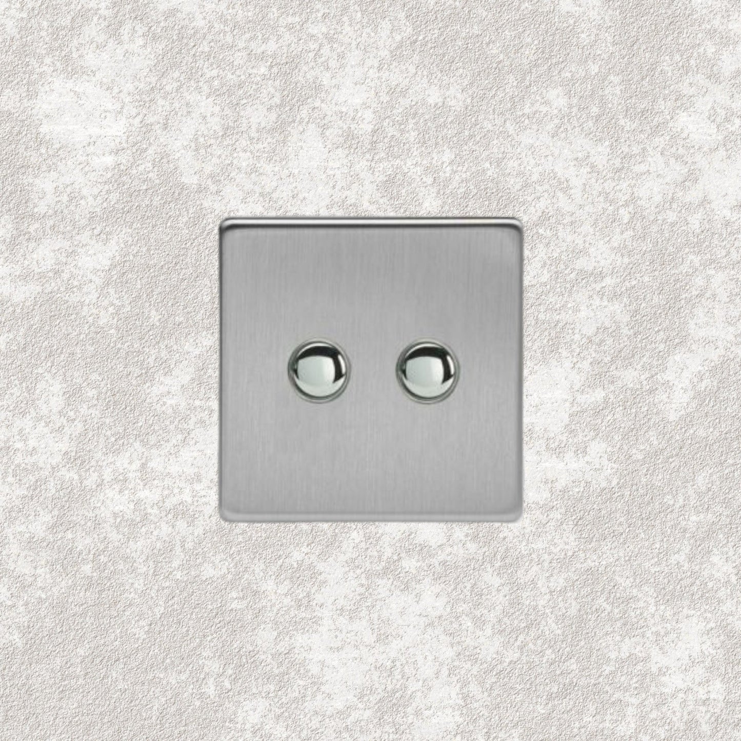 bouton poussoir double acier brossé
