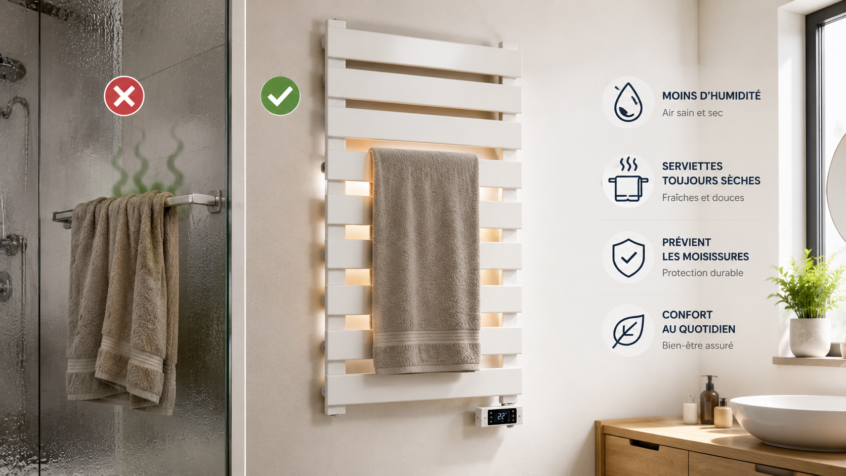 Comment éviter l’humidité et les serviettes qui sentent mauvais dans la salle de bain ? Bild