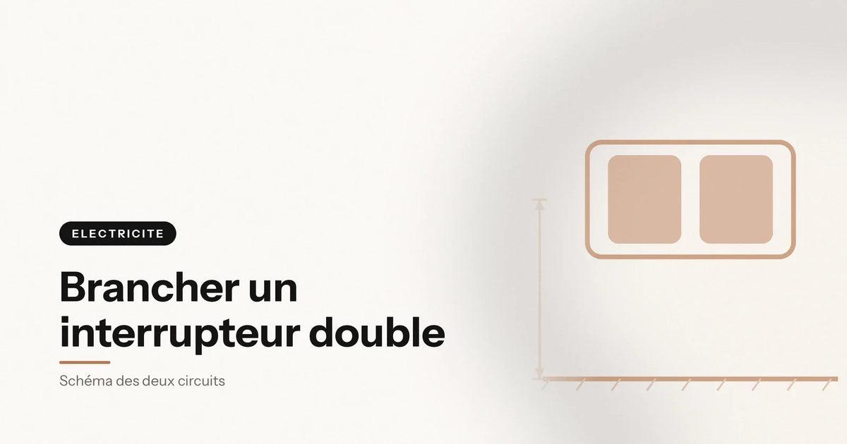 Double switch with two rockers and installation height shown, Aéraly illustration Image