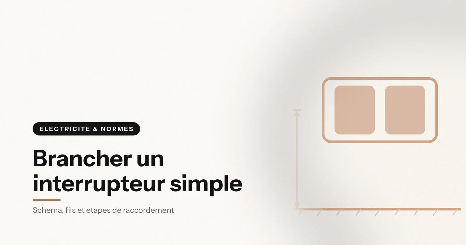 Interrupteur simple avec ses deux fils de raccordement, illustration Aeraly Image