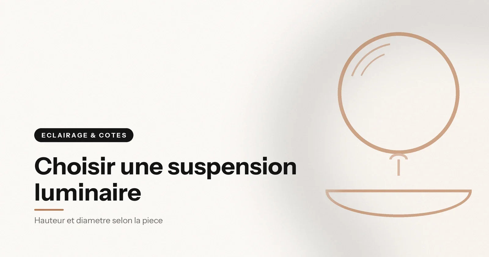 Suspension luminaire au-dessus d'une table avec sa cote de hauteur, illustration Aeraly Bild