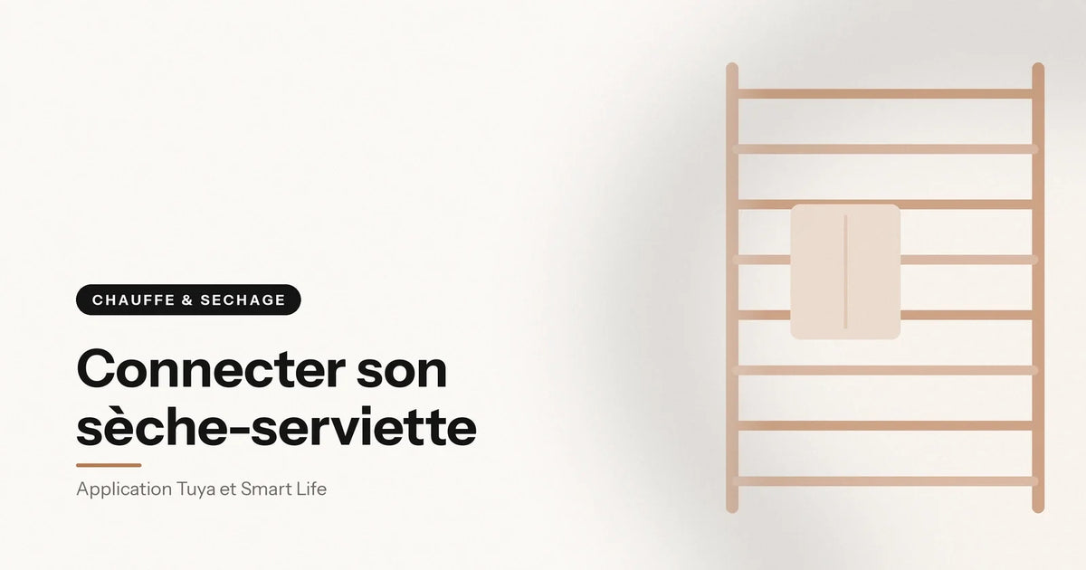 Sèche-serviette connecté à barres avec serviette pliée, illustration Aeraly Image