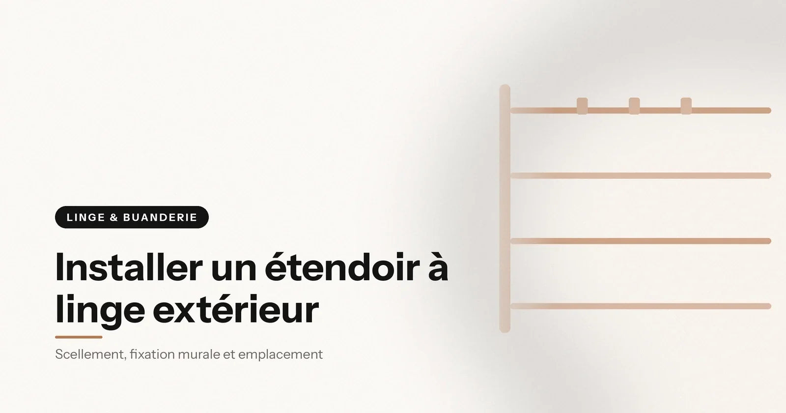Étendoir mural rabattable déplié avec ses bras et ses pinces Image