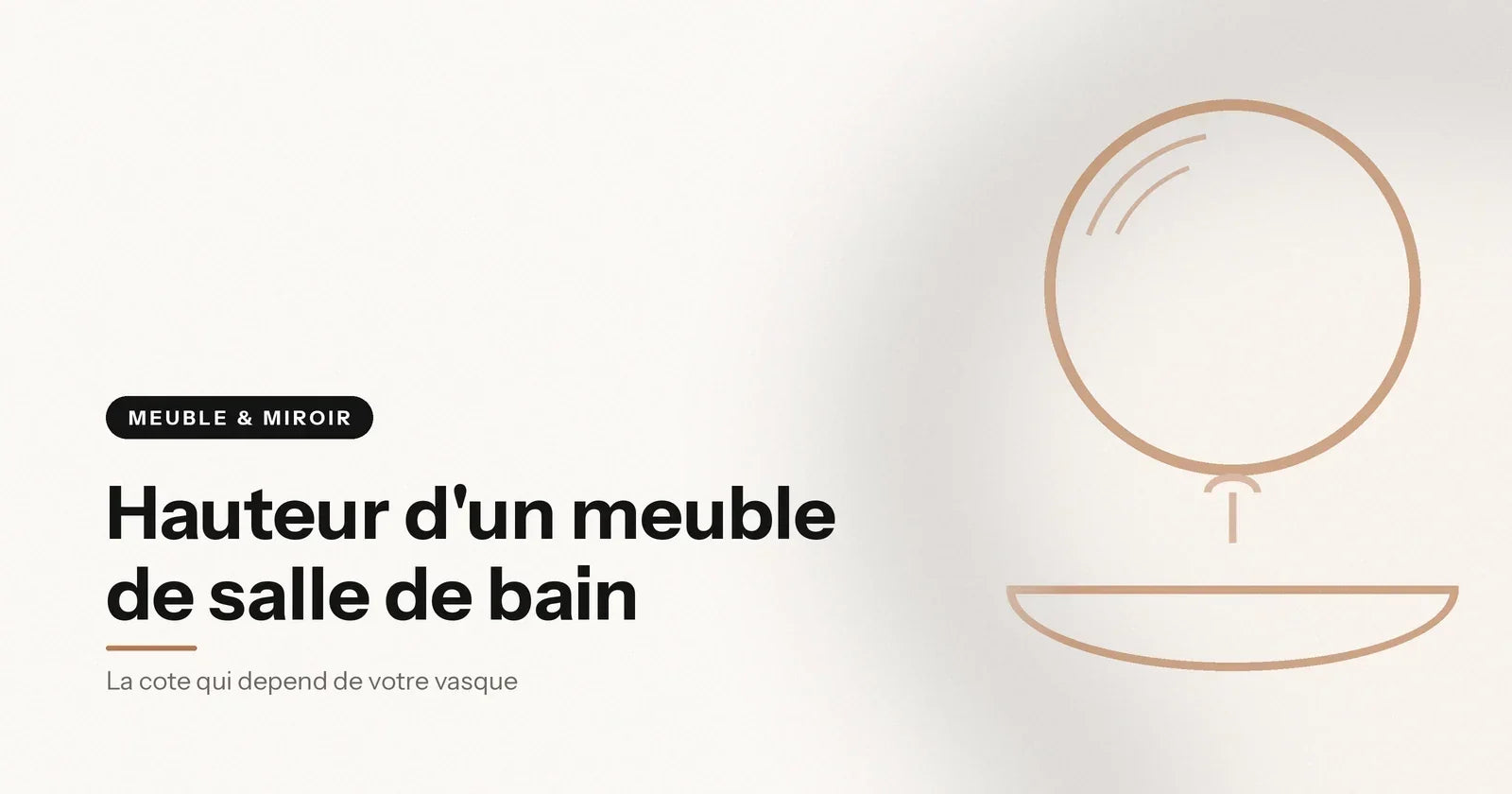 Meuble de salle de bain suspendu avec sa cote de pose, illustration Aeraly Image