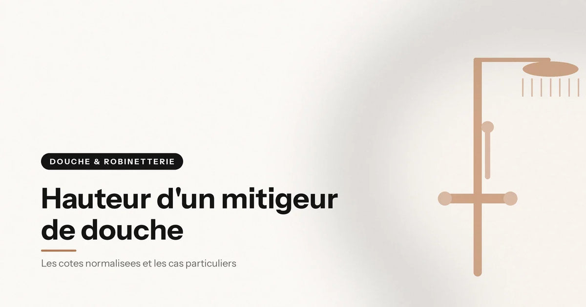 Mitigeur de douche mural avec sa cote de pose à 110 cm, illustration Aeraly Image