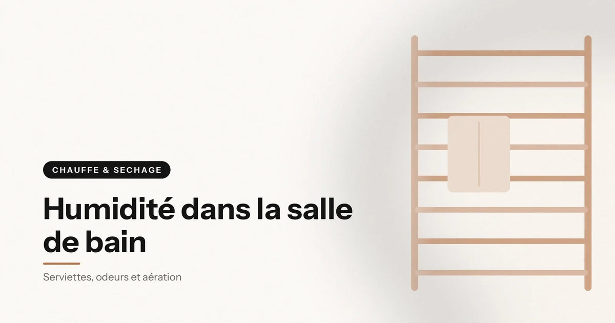 Sèche-serviette avec serviette pliée pour limiter l'humidité, illustration Aeraly Image
