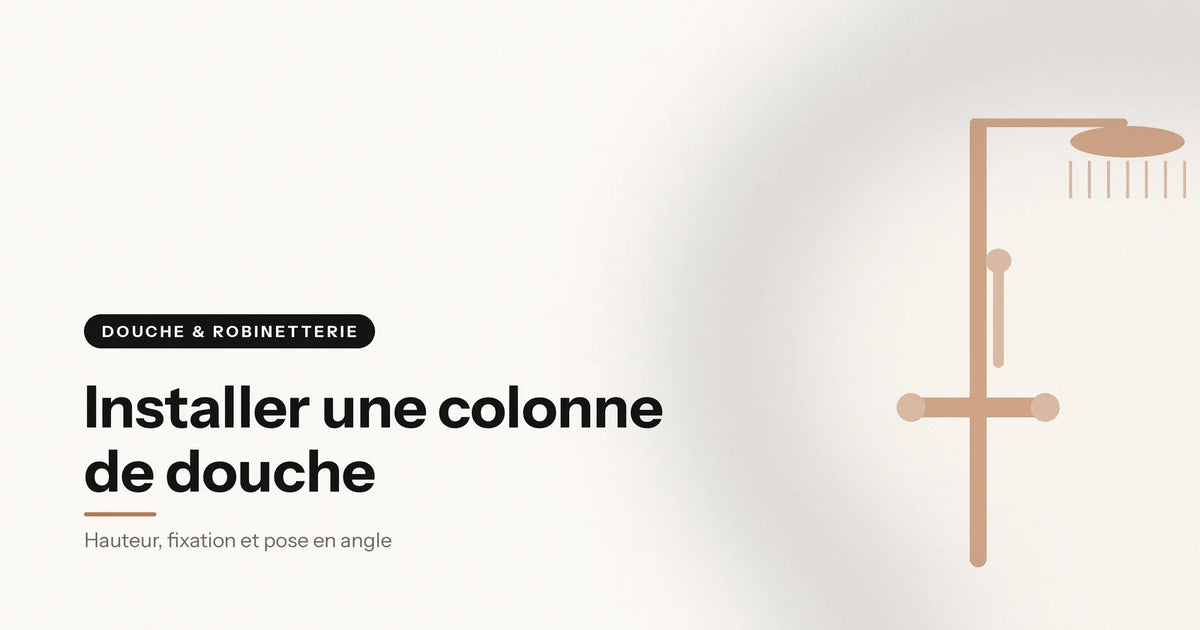 Colonne de douche murale avec barre, pomme de tête et douchette, illustration Aeraly Image