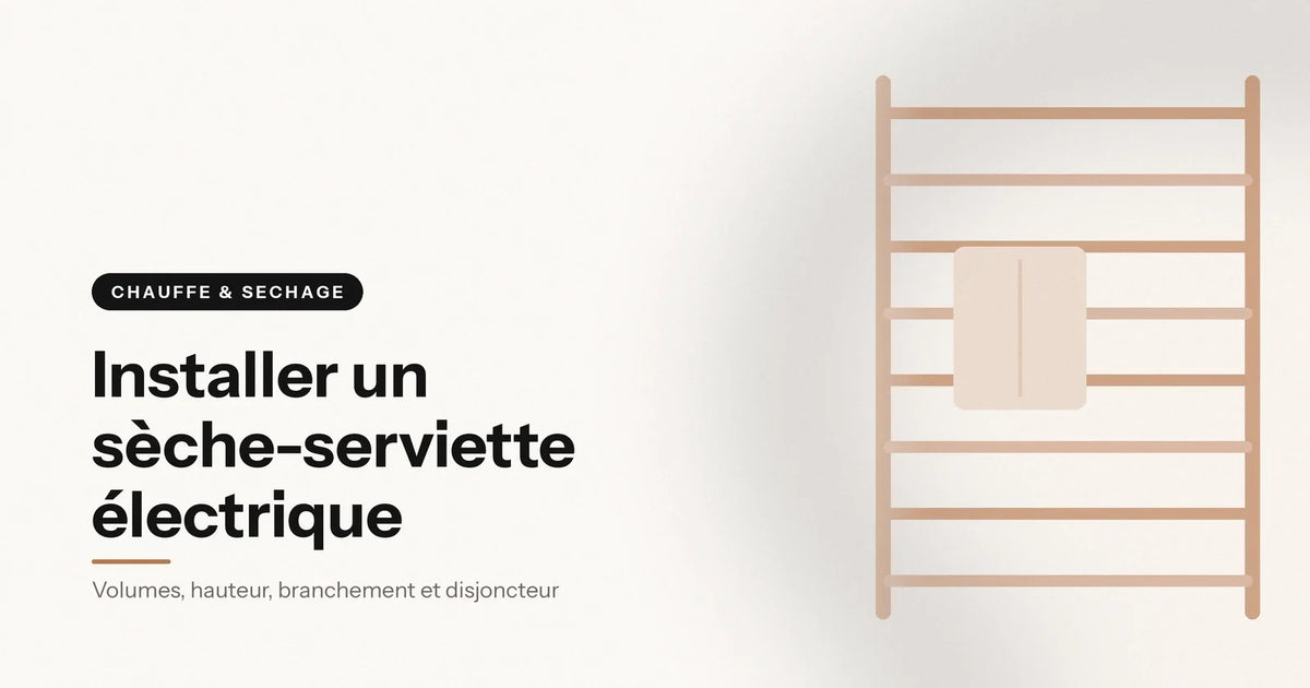 Sèche-serviette électrique mural à barres avec une serviette pliée, illustration Aeraly Image
