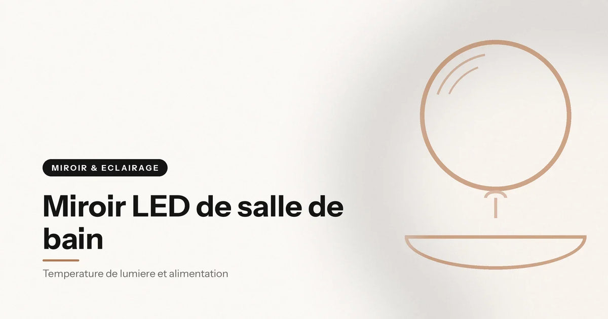 Miroir LED rond de salle de bain avec son bandeau frontal, illustration Aeraly Image