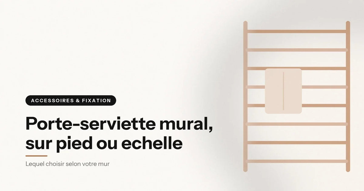 Porte-serviette mural à double barre chargé de deux serviettes, illustration Aeraly Image