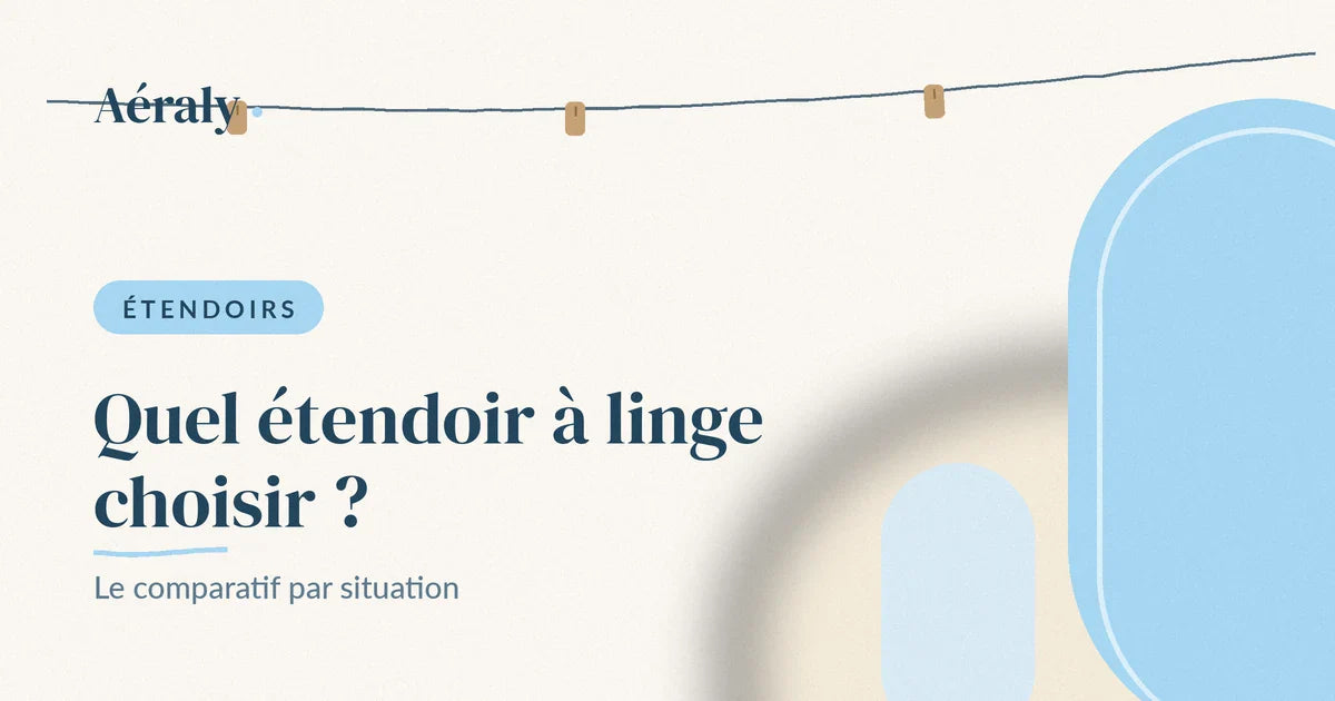 Étendoirs à linge de plusieurs formats dans un intérieur lumineux, illustration Aéraly Bild