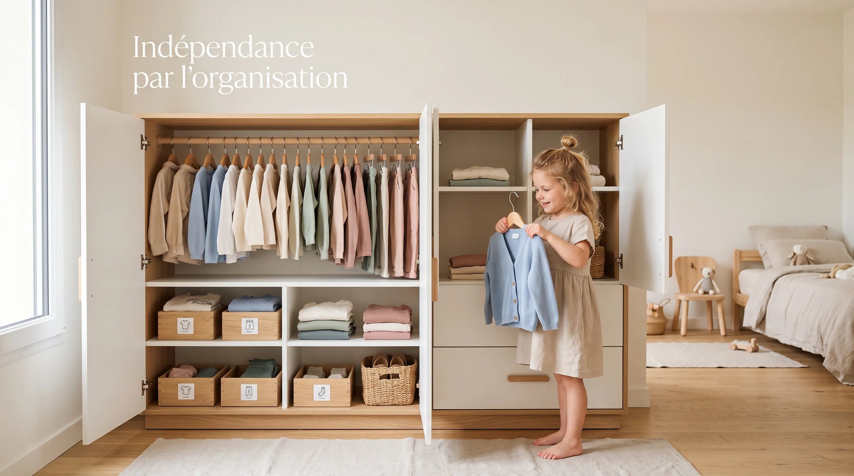 Comment organiser la garde-robe des enfants pour leur apprendre l'autonomie ? Image