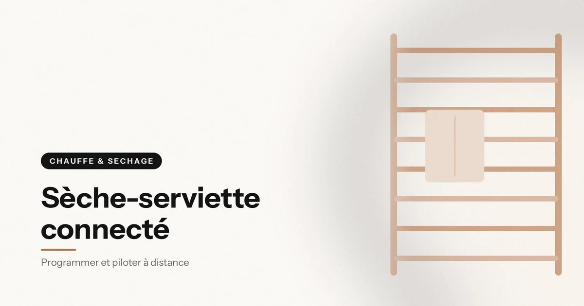 Sèche-serviette électrique mural à barres, modèle connecté et programmable, illustration Aeraly Image