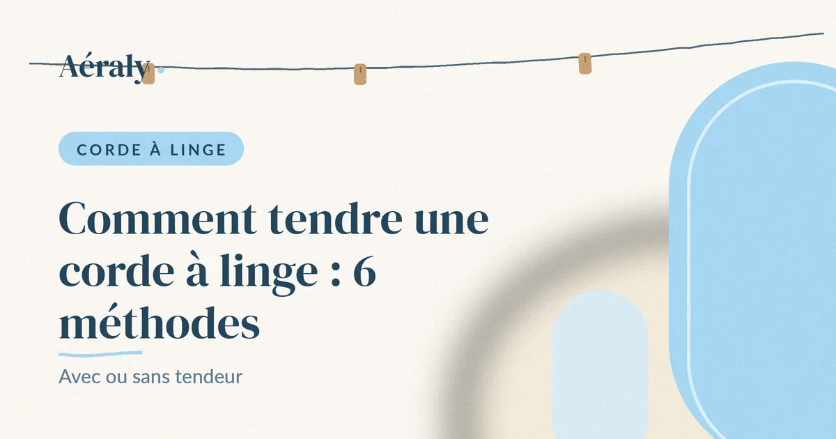Corde à linge tendue avec des pinces à linge en bois, illustration Aéraly Bild
