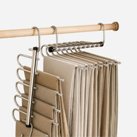 Cintre porte pantalon pliable – gain de place 5 ou 9 niveaux