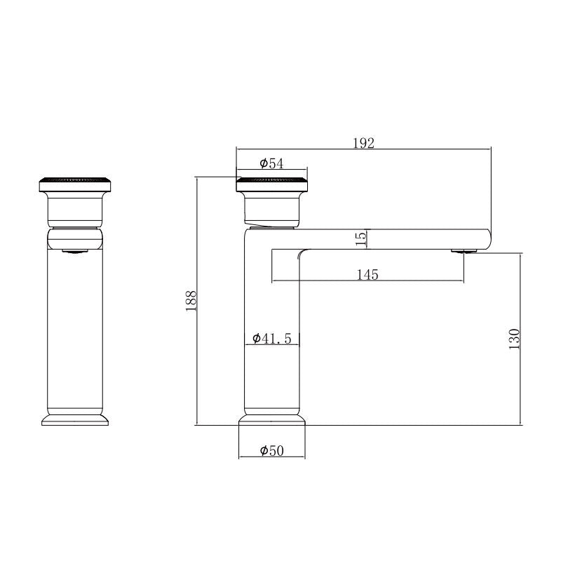 Méridien - Mitigeur lavabo, plan coté