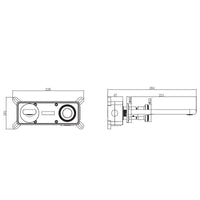 Méridien - Mitigeur lavabo mural 2 trous, plan coté