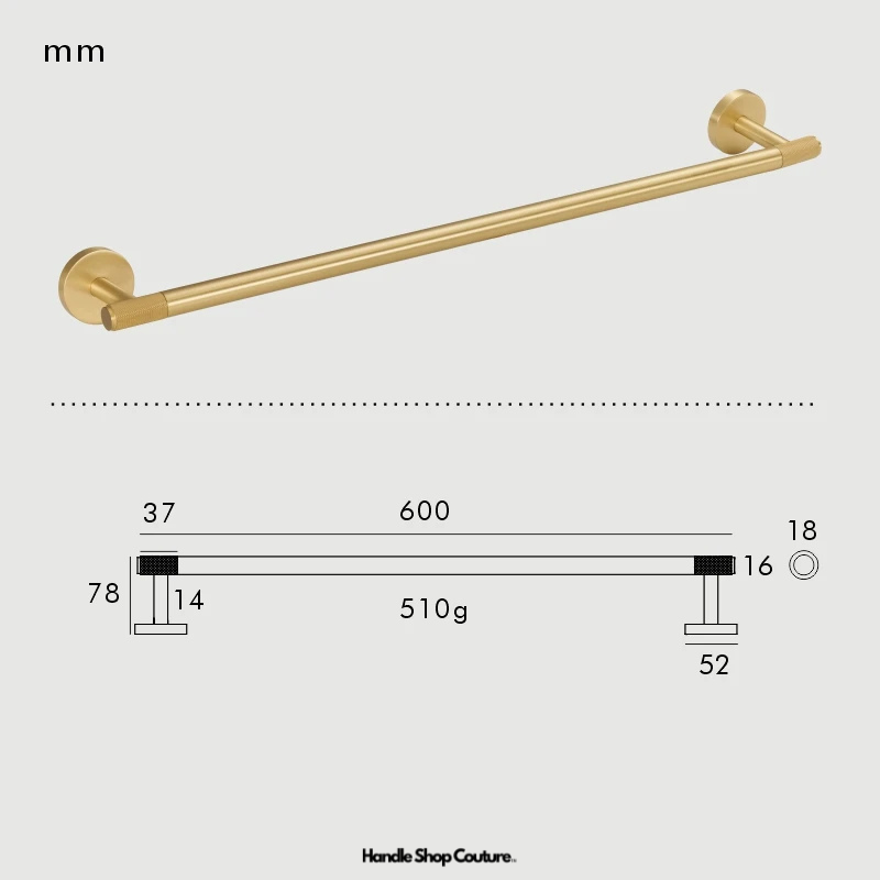Accessoires de salle de bain laiton massif moleté