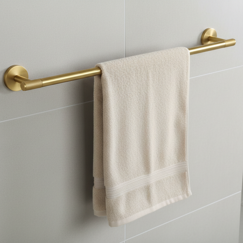 Accessoires de salle de bain laiton massif moleté