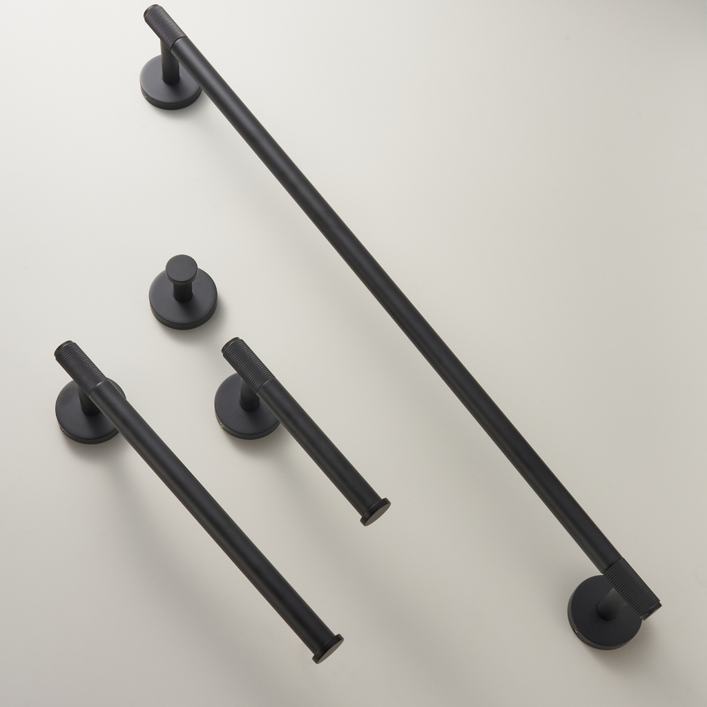 Accessoires de salle de bain laiton massif moleté