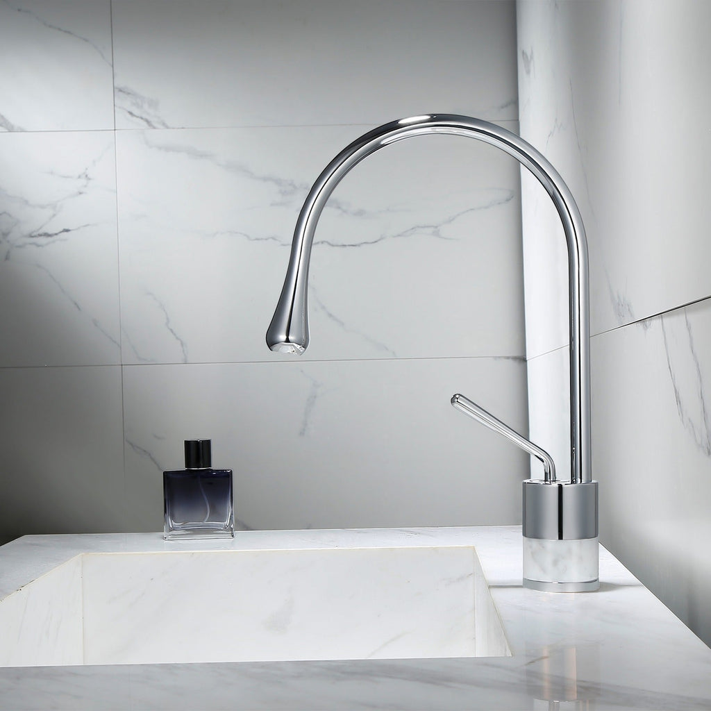 Quarzo Robinet de Lavabo Socle Marbre, 3 Longueurs