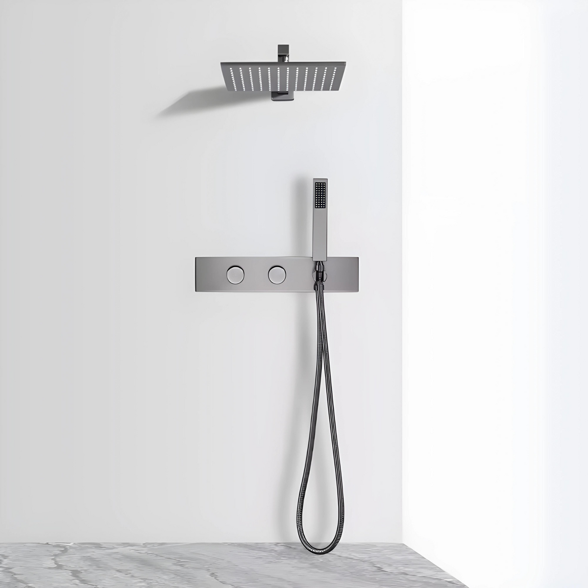 Colonne de douche panneau intégré ou séparé moletée