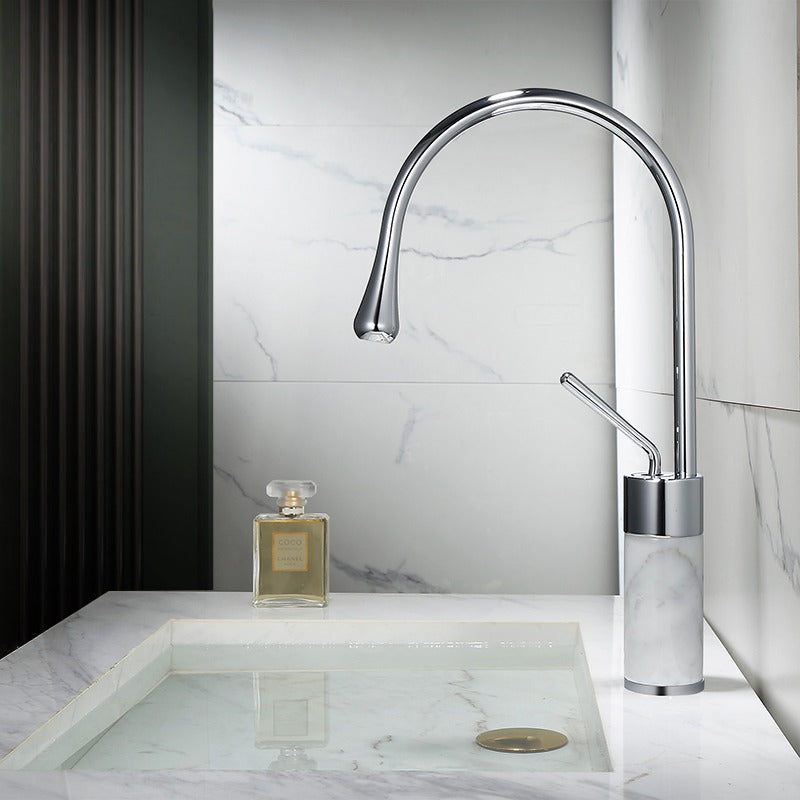 Quarzo Robinet de Lavabo Socle Marbre, 3 Longueurs