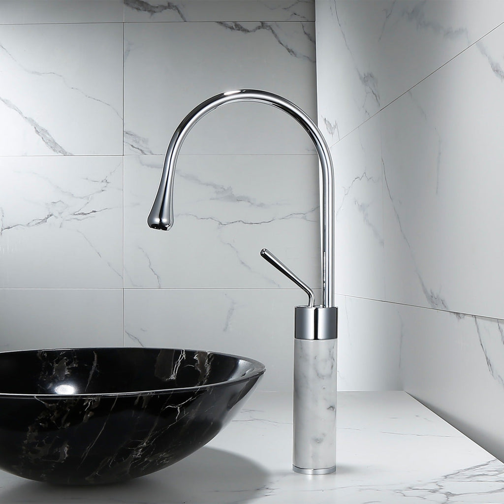 Quarzo Robinet de Lavabo Socle Marbre, 3 Longueurs