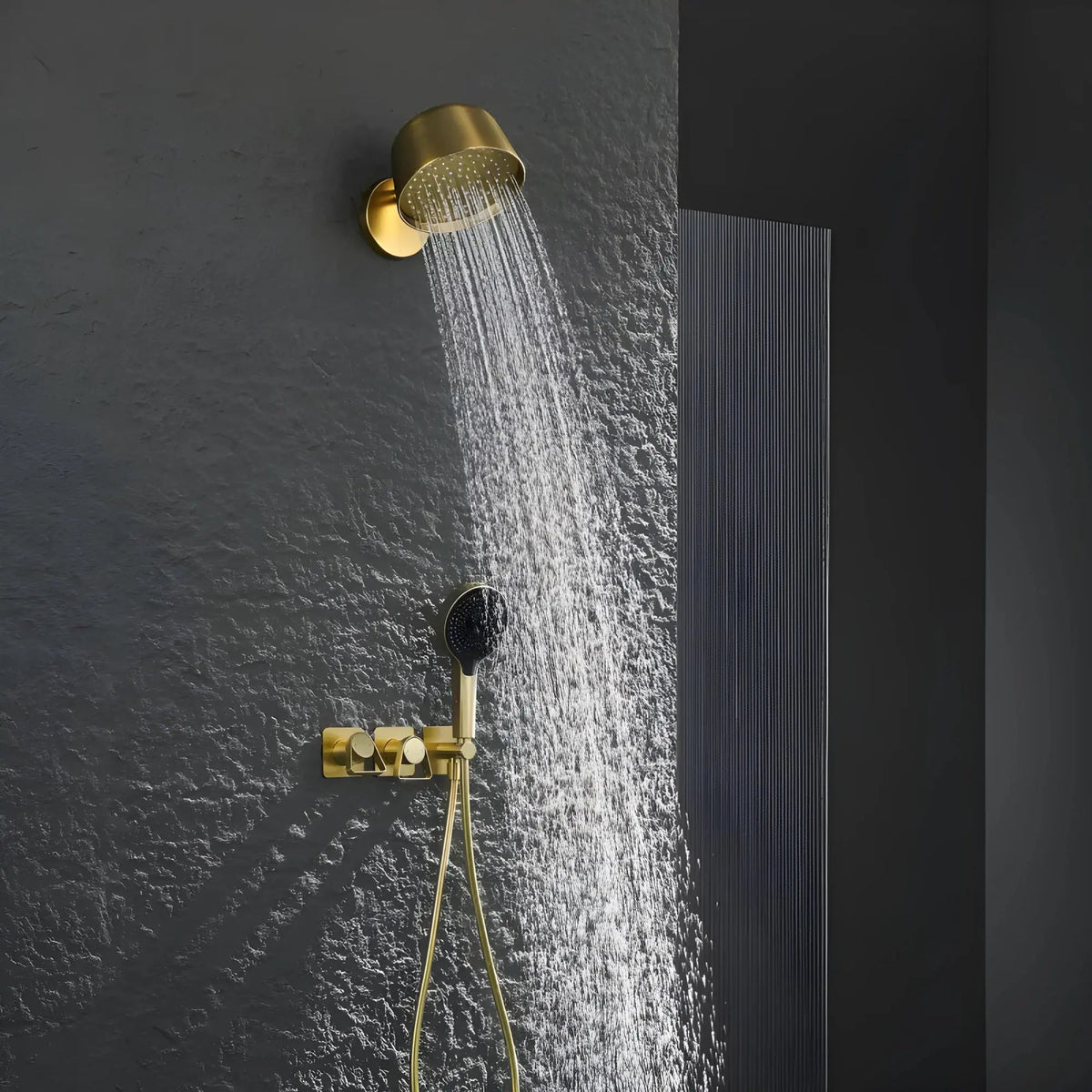 Mitigeur de Douche mural or brossé