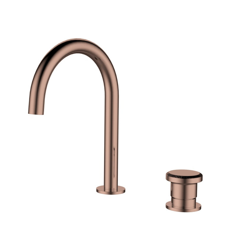 Méridien - Mitigeur lavabo 2 trous en finition Cuivre brossé