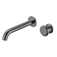 Méridien - Mitigeur lavabo mural 2 trous à bec courbe en finition Gris anthracite