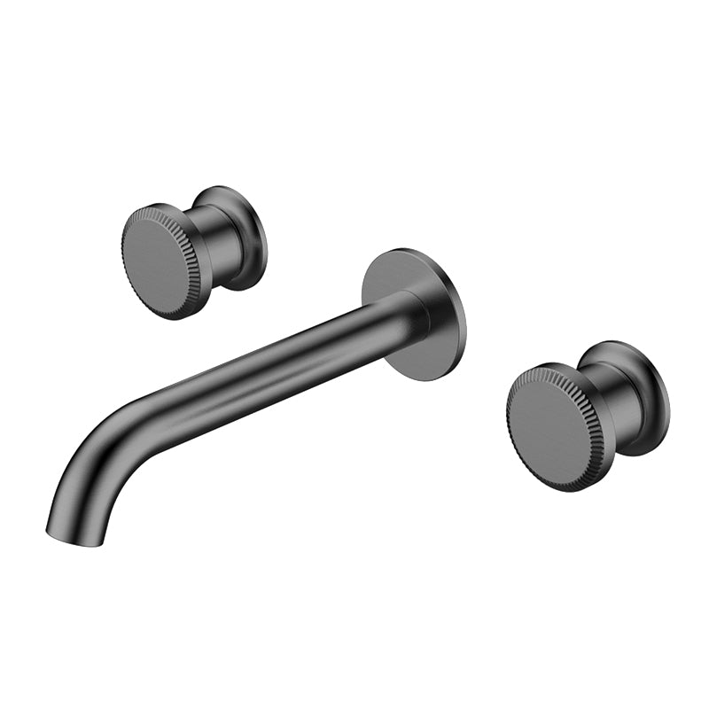 Méridien - Mitigeur lavabo mural 3 trous à bec courbe en finition Gris anthracite