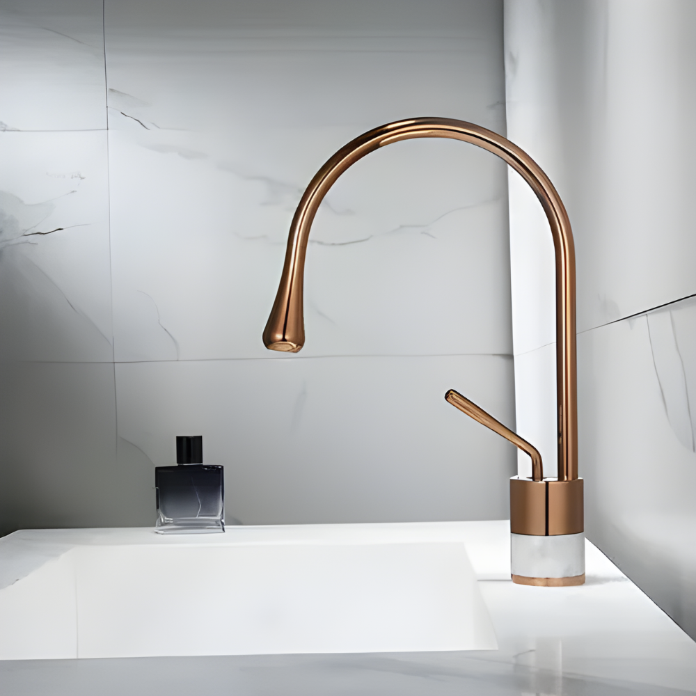 Quarzo Robinet de Lavabo Socle Marbre, 3 Longueurs